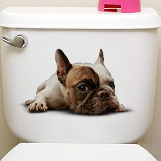 3D Vivid Dogs Wall Stickers Toilet Door Refrigerator Kitchen Bathroom Decor Wall Decor Animal Wall Decals Art Poster Mural