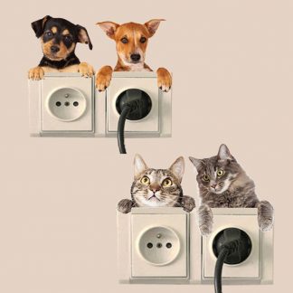Cat Dog Vivid  Wall Sticker Bathroom Switch  Decor Kids Gift Kitchen  Decal Mural Animal Vinyl  Wall Poster