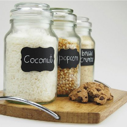 40 Pcs Mason Sugar Bowl Stickers Black Board DIY Kitchen Jam Jar Labels Stickers Chalkboard Bottle Home Wall Decor Dropshipping