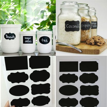 40 Pcs Mason Sugar Bowl Stickers Black Board DIY Kitchen Jam Jar Labels Stickers Chalkboard Bottle Home Wall Decor Dropshipping - Image 2