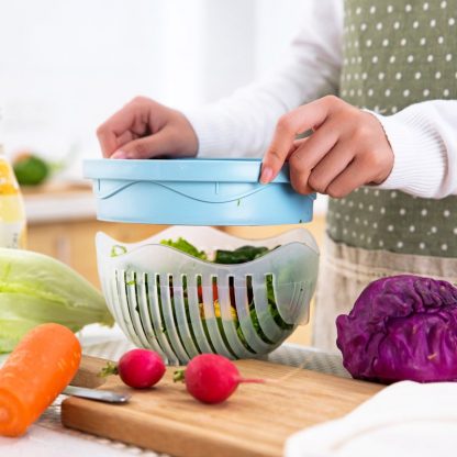 60 Seconds Salad Cutter Bowl  Easy Salad Maker Tools Fruit Vegetable Chopper Kitchen Tool  Gadgets Cutter kitchen Accessories - Image 3