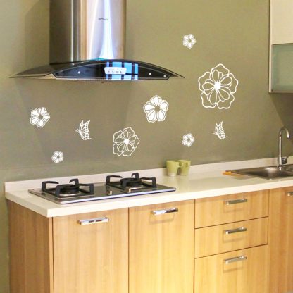 High Quality Household Washing Machine Refrigerator Stickers Flowers Butterflies Wall Stickers Home Decor For Kitchen Bathroom - Image 5