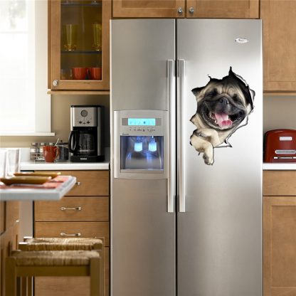 Hole View Vivid Cats Dog 3D Wall Sticker Bathroom Toilet Living Room Kitchen Decoration Animal Vinyl Decals Art Sticker Poster - Image 3