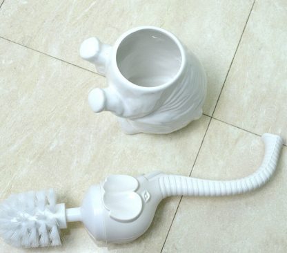 Lovely Elephant ceramic  Bathroom Toilet brush set bathroom soft-bristle brush cleaning Cleaning brush bathroom accessory set - Image 4