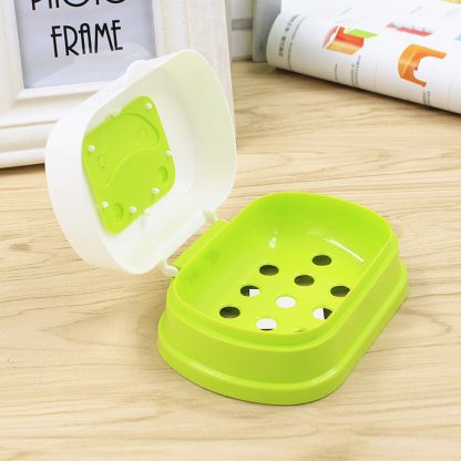 Plastic Home Travel Soap Dishes Soap Holder Soap Box Tortoise/Smiling Face/Palm Shape With Cover Bathroom Set Toilet Accessories - Image 2
