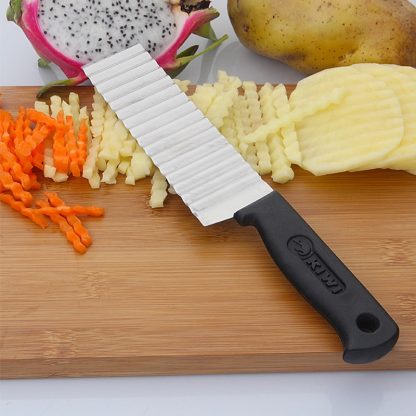 Potato French Fry Cutter Stainless Steel Kitchen Accessories Serrated Blade Easy Slicing Banana Fruits Potato Wave Knife Chopper - Image 2