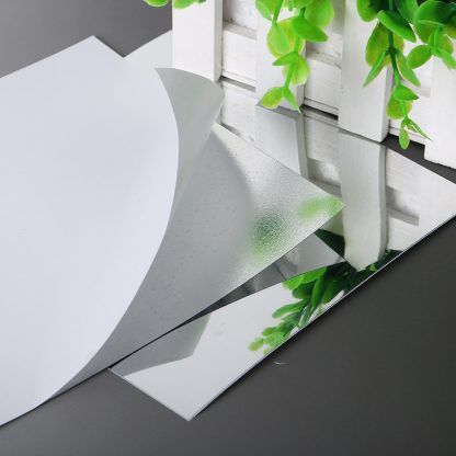 TIE LER 9PCS/Set Square Mirror Wall Sticker Kitchen Wall Mirror Tiles Waterproof Bathroom Wall Sticker Silver Home Decoration - Image 3