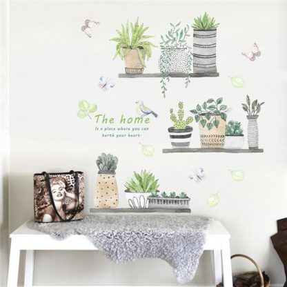garden plant bonsai flower butterfly wall stickers home decor living room kitchen pvc wall decals diy mural art decoration - Image 2