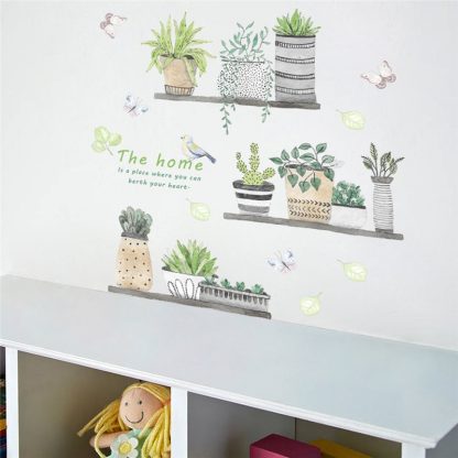 garden plant bonsai flower butterfly wall stickers home decor living room kitchen pvc wall decals diy mural art decoration - Image 3