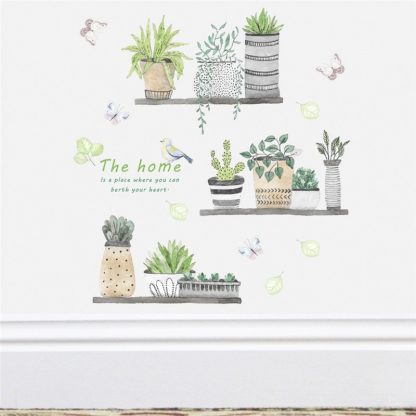 garden plant bonsai flower butterfly wall stickers home decor living room kitchen pvc wall decals diy mural art decoration - Image 4