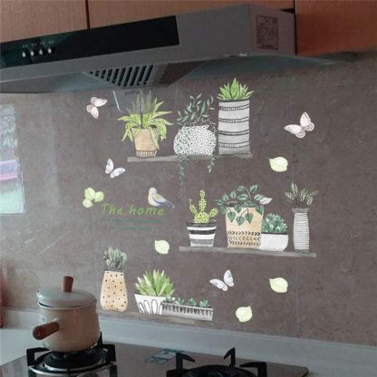 garden plant bonsai flower butterfly wall stickers home decor living room kitchen pvc wall decals diy mural art decoration - Image 5